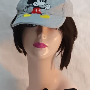Disney Mickey Mouse Light Gray Baseball Cap with Colorful Print